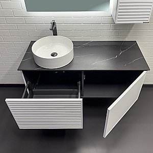 Тумба с раковиной Comforty Геленджик 120 белая матовая/раковина белая для ванной в интернет-магазине Sanbest