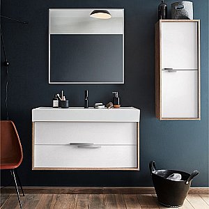 Тумба с раковиной Jacob Delafon VIVIENNE 100 дуб Давос натуральный/белый глянцевый для ванной в интернет-магазине Sanbest