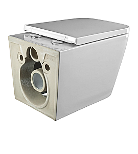 Унитаз подвесной Elghansa Monterno RQ-5035 белый, безободковый, с крышкой микролифт купить в интернет-магазине Sanbest