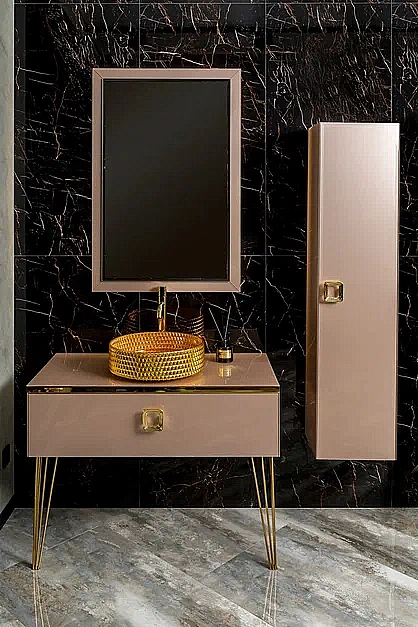 Пенал Armadi Art LUCIDO 772-Rose 35 пыльная роза для ванной в интернет-магазине сантехники Sanbest