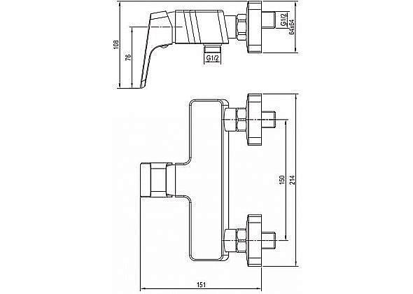 Смеситель для душа Aquanet Gotic AF440-30С купить в интернет-магазине сантехники Sanbest