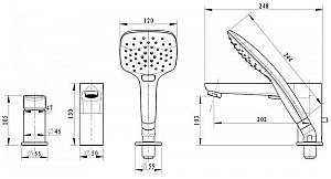 Смеситель для ванны Bravat Iguassu F5173218CP-1-RUS купить в интернет-магазине сантехники Sanbest