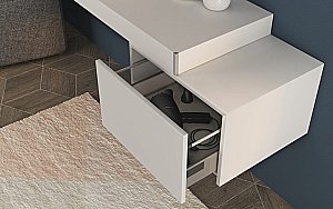 Консоль подвесная Cezares TAVOLONE 41784+50179 60 белый для ванной в интернет-магазине сантехники Sanbest