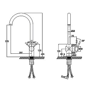 Смеситель для кухни Kaiser Milos 51044-1 купить в интернет-магазине сантехники Sanbest