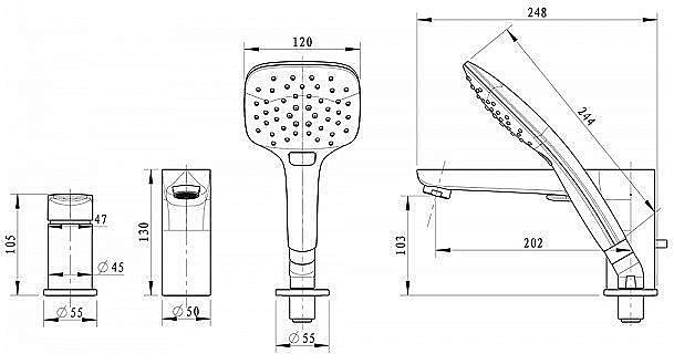 Смеситель для ванны Bravat Iguassu F5173218CP-1-RUS купить в интернет-магазине сантехники Sanbest