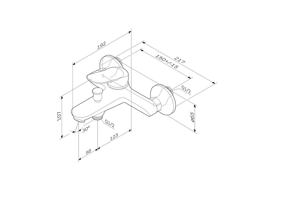 Смеситель для ванны AM.PM Sunny F85C10000 купить в интернет-магазине сантехники Sanbest