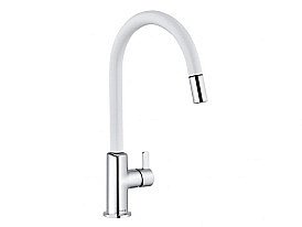 Смеситель для кухни Kludi Bingo Star XS 468519378 белый/хром купить в интернет-магазине сантехники Sanbest