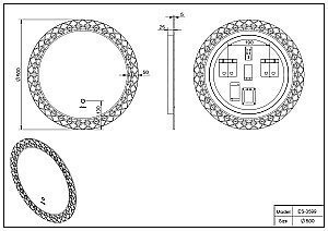 Зеркало с подсветкой Esbano ES-3599 50 в ванную от интернет-магазине сантехники Sanbest