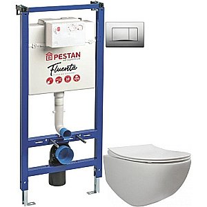 Унитаз с инсталляцией Pestan Fluenta Rimless SET40006661AM безободковый, с крышкой микролифт купить в интернет-магазине Sanbest