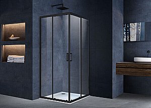 Душевой уголок Vincea Alpha VSS-3AL900CLB 90x90 стекло прозрачное/профиль черный купить в интернет-магазине Sanbest