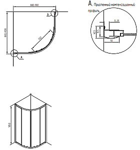 Душевой уголок Migliore Aurelia ML.AUR-22.090.ST.DO 90x90 стекло матовое с рисунком/профиль золото купить в интернет-магазине Sanbest