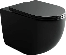 Унитаз приставной Ceramica Nova Metropol CN4004MB безободковый, с крышкой микролифт, черный матовый купить в интернет-магазине Sanbest