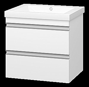 Тумба с раковиной Misty Ингрид - 60 П-Инг-01060-011П2Я белая для ванной в интернет-магазине Sanbest