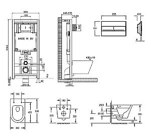 Унитаз подвесной Jacob Delafon Rodin+ E21751RU-00 безободковый, с инсталляцией, с крышкой микролифт, белый/кнопка хром купить в интернет-магазине Sanbest