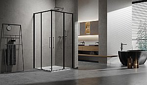 Душевой уголок Vincea Slim VSS-6SL900CLB 90х90 стекло прозрачное/профиль черный купить в интернет-магазине Sanbest