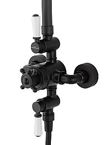 Душевая система с термостатом WONZON & WOGHAND RETRO, Черный матовый (WW-B3041-MB) купить в интернет-магазине сантехники Sanbest