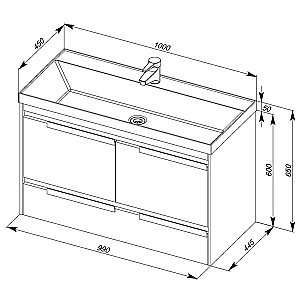 Тумба с раковиной Aquanet Тиволи 100 для ванной в интернет-магазине Sanbest