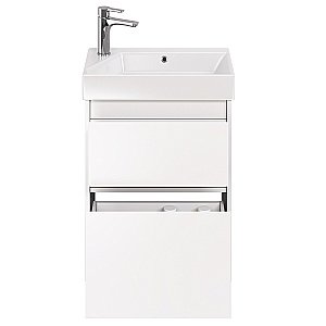 Тумба с  раковиной подвесная/напольная Dreja SLIM 55 белый глянец для ванной в интернет-магазине Sanbest