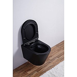 Унитаз подвесной Esbano CLAVEL ESUPCLAVBM безободковый, с крышкой микролифт, матовый  черный купить в интернет-магазине Sanbest