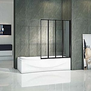 Шторка для ванны Good Door Screen GR4 100 стекло прозрачное/профиль черный матовый купить в интернет-магазине Sanbest