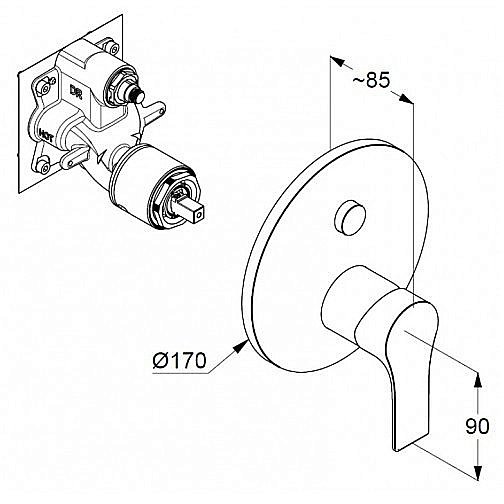 Смеситель для душа Kludi Zenta SL 486590565 хром купить в интернет-магазине сантехники Sanbest