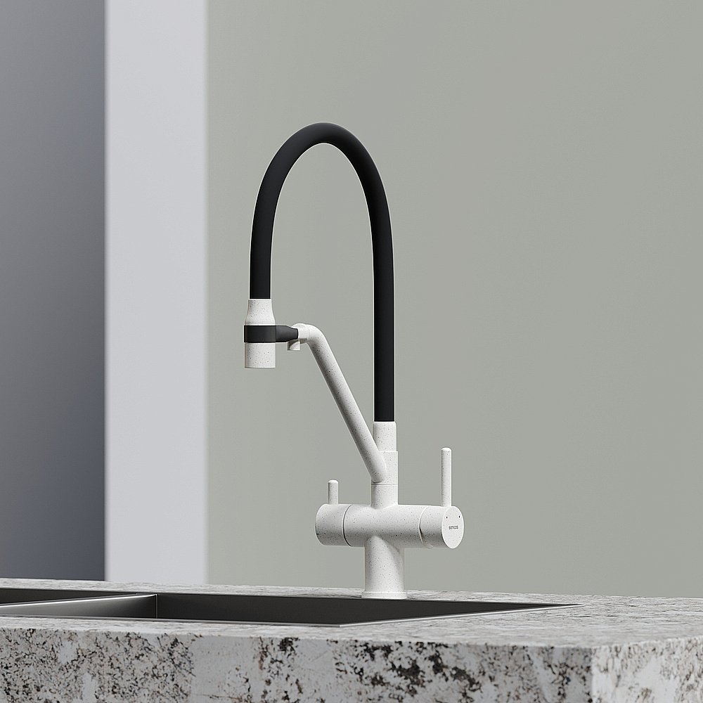 Смеситель для кухни Sancos Dora SC4003GR белый гранит купить в интернет-магазине сантехники Sanbest