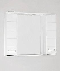 Зеркало со шкафом с подсветкой Style Line ИРИС ЛС-00000175 100 белый в ванную от интернет-магазине сантехники Sanbest