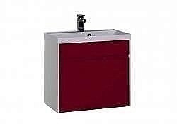 Тумба под раковину Aquanet Латина 70 с 1 ящиком бело-бордовая купить в интернет-магазине сантехники Sanbest