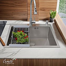 Кухонная мойка CeruttiSpa GLORIA60 nano embo CT11257 матовый хром купить в интернет-магазине сантехники Sanbest