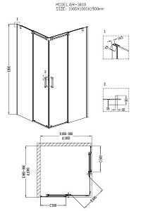 Душевой уголок Grossman Galaxy GR-3100 100x100 купить в интернет-магазине Sanbest