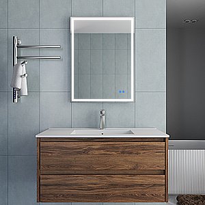 Тумба с раковиной Vincea Gio 1000 VMC-2G100CO/VBS-13100 тёмный дуб/раковина белая для ванной в интернет-магазине Sanbest