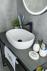 Раковина накладная Gid Lago 48 N9026b 51113 белая купить в интернет-магазине Sanbest