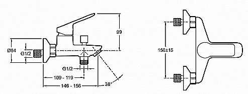 Cмеситель для раковины Jacob Delafon CLEO 1889 E24309-CP хром купить в интернет-магазине сантехники Sanbest