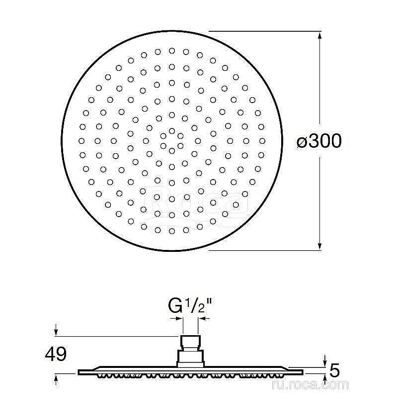 Верхний душ Roca Raindream 5B2550C00 купить в интернет-магазине сантехники Sanbest