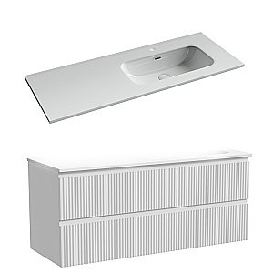 Тумба с раковиной Sancos Snob R SNR120W/CN7006 120 Bianco для ванной в интернет-магазине Sanbest