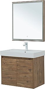 Тумба с раковиной Aquanet Nova Lite 75 с зеркалом, 2 дверцы дуб рустикальный для ванной в интернет-магазине Sanbest