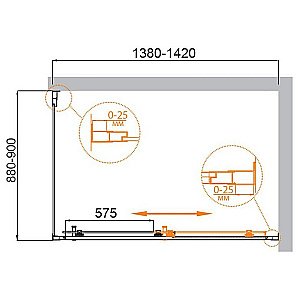 Душевой уголок Cezares Molveno 120x90 AH-11-140/90-C-GM-IV стекло прозрачное/профиль матовая оружейная сталь купить в интернет-магазине Sanbest