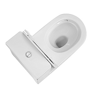 Унитаз моноблок Azario Nimbus AZ-6080-AP белый, безободковый, с крышкой микролифт, слив торнадо купить в интернет-магазине Sanbest