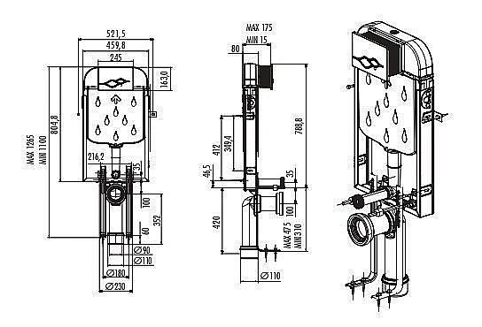Инсталляция для приставного унитаза CREAVIT GR5001.01 купить в интернет-магазине сантехники Sanbest