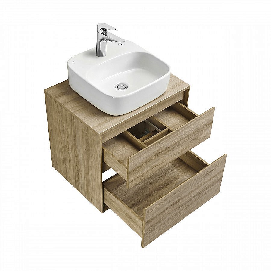 Тумба со столешницей Акватон Либерти 60 дуб эльвезия для ванной в интернет-магазине Sanbest