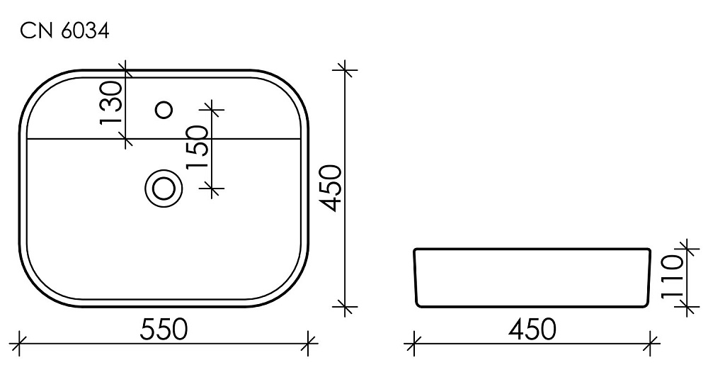 Раковина накладная Ceramica Nova Element CN6034 купить в интернет-магазине Sanbest