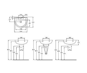 Раковина на полупьедестале Ideal Standard Ecco W434001 купить в интернет-магазине Sanbest