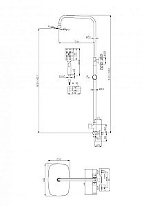 Душевая система BelBagno ACQUA DOCM-NERO черная матовая купить в интернет-магазине сантехники Sanbest