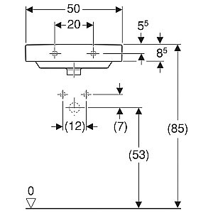 Раковина Geberit Smyle 500.256.01.1 белая купить в интернет-магазине Sanbest