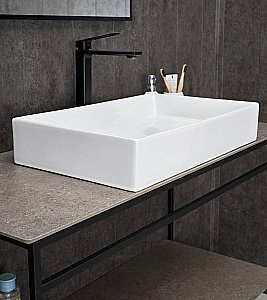 Раковина накладная Gid Geometrico 60,5 N9496 51228 белая купить в интернет-магазине Sanbest