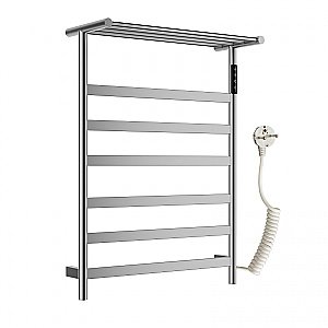 Полотенцесушитель электрический с полкой WONZON & WOGHAND ESSEN, Брашированный никель (WW-A403-BR) купить в интернет-магазине сантехники Sanbest