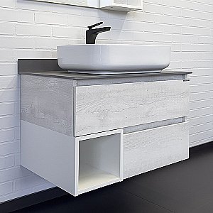 Тумба с раковиной Comforty Прага-75 00-00014832 дуб белый для ванной в интернет-магазине Sanbest