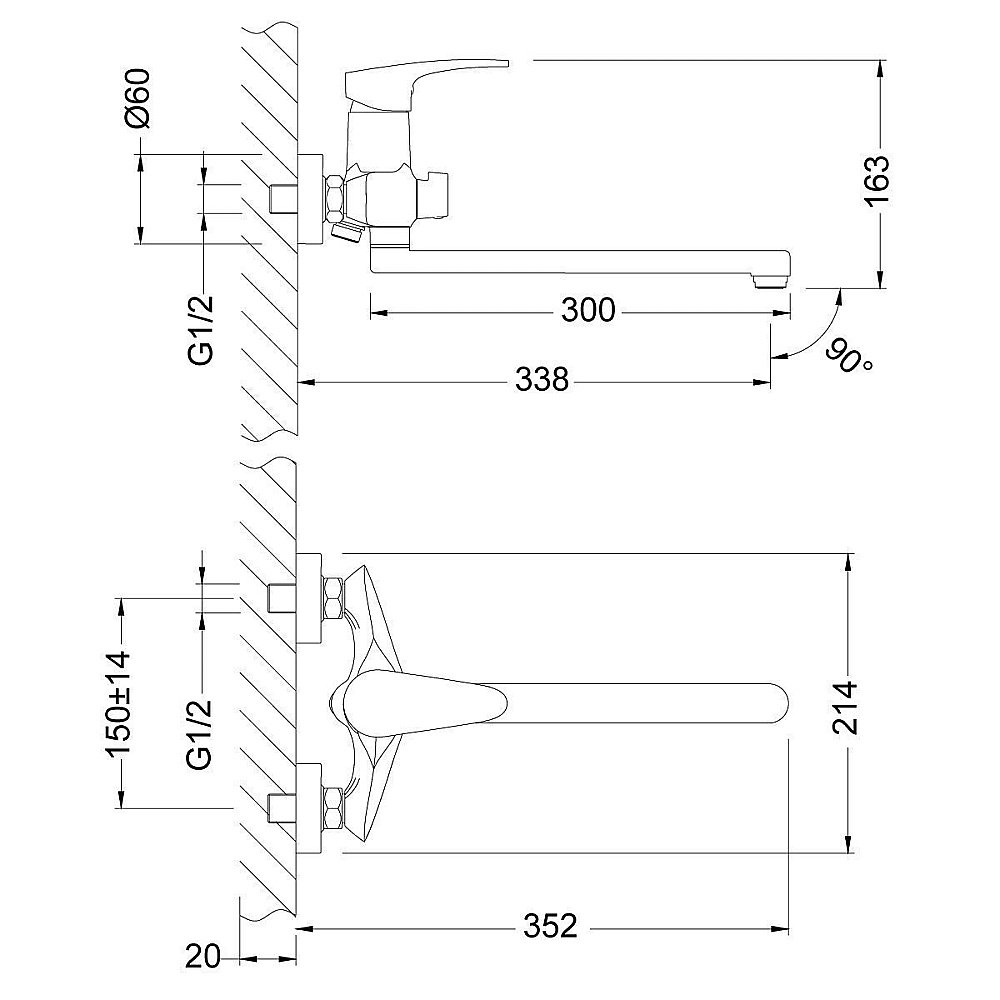 Смеситель для ванны Lemark Linara LM0451C купить в интернет-магазине сантехники Sanbest