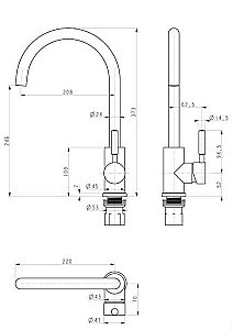 Смеситель для кухни Paulmark Holstein Ho212063-331 Белый, хром купить в интернет-магазине сантехники Sanbest