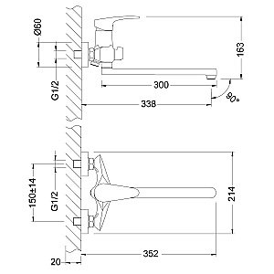 Смеситель для ванны Lemark Linara LM0451C купить в интернет-магазине сантехники Sanbest